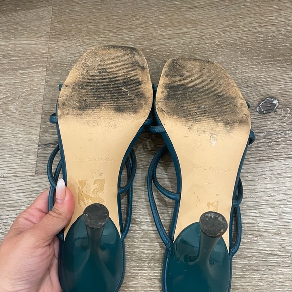 Marc Fisher Women's Blue Strappy Block Heels - Picture 5 of 7